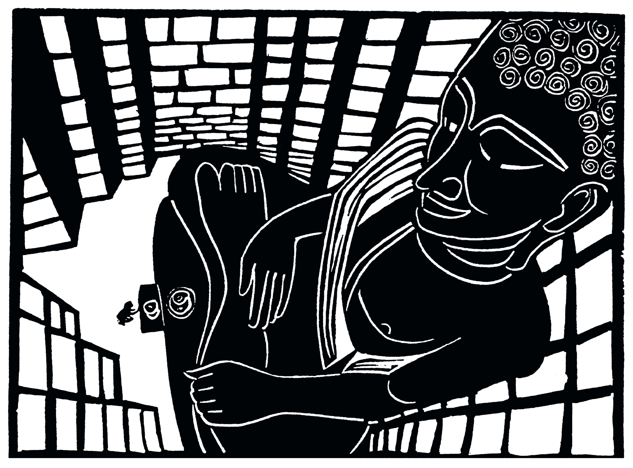 "Buddharahma" - Kunstdruck des Künstlers Michael Goepferd, hochwertiger Linoldruck