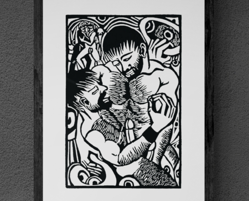 "Achilles and Patroclus" von Michael Goepferd, hochwertiger Kunstdruck, limitierte Auflage