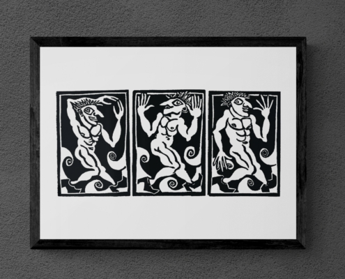 "LIFE Triptych" von Michael Goepferd, hochwertiger Kunstdruck