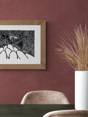 Kunstdruck Beispielbild "The Cricket" von Linoldruck-Künstler Michael Goepferd