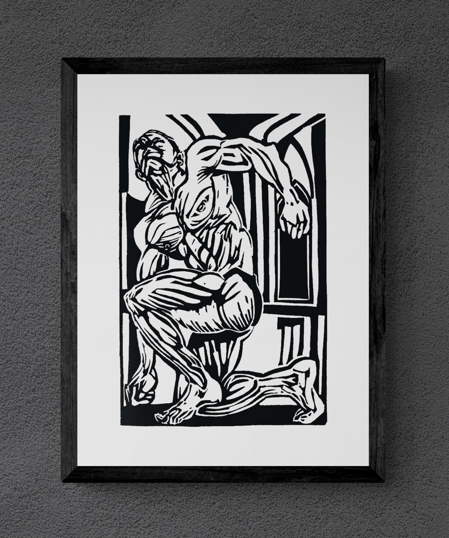 Kunstdruck "The Holy Musclepig" von Michael Goepferd, hochwertiger Kunstdruck