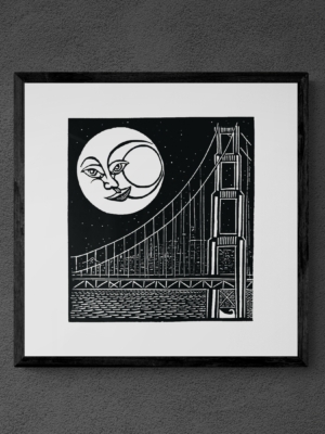 "The Moon over San Francisco" von Michael Goepferd, hochwertiger Kunstdruck