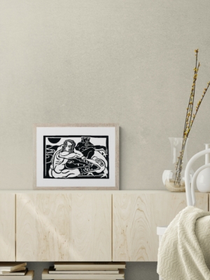 Kunstdruck Beispielbild "Ying and Yang" von Linoldruck-Künstler Michael Goepferd